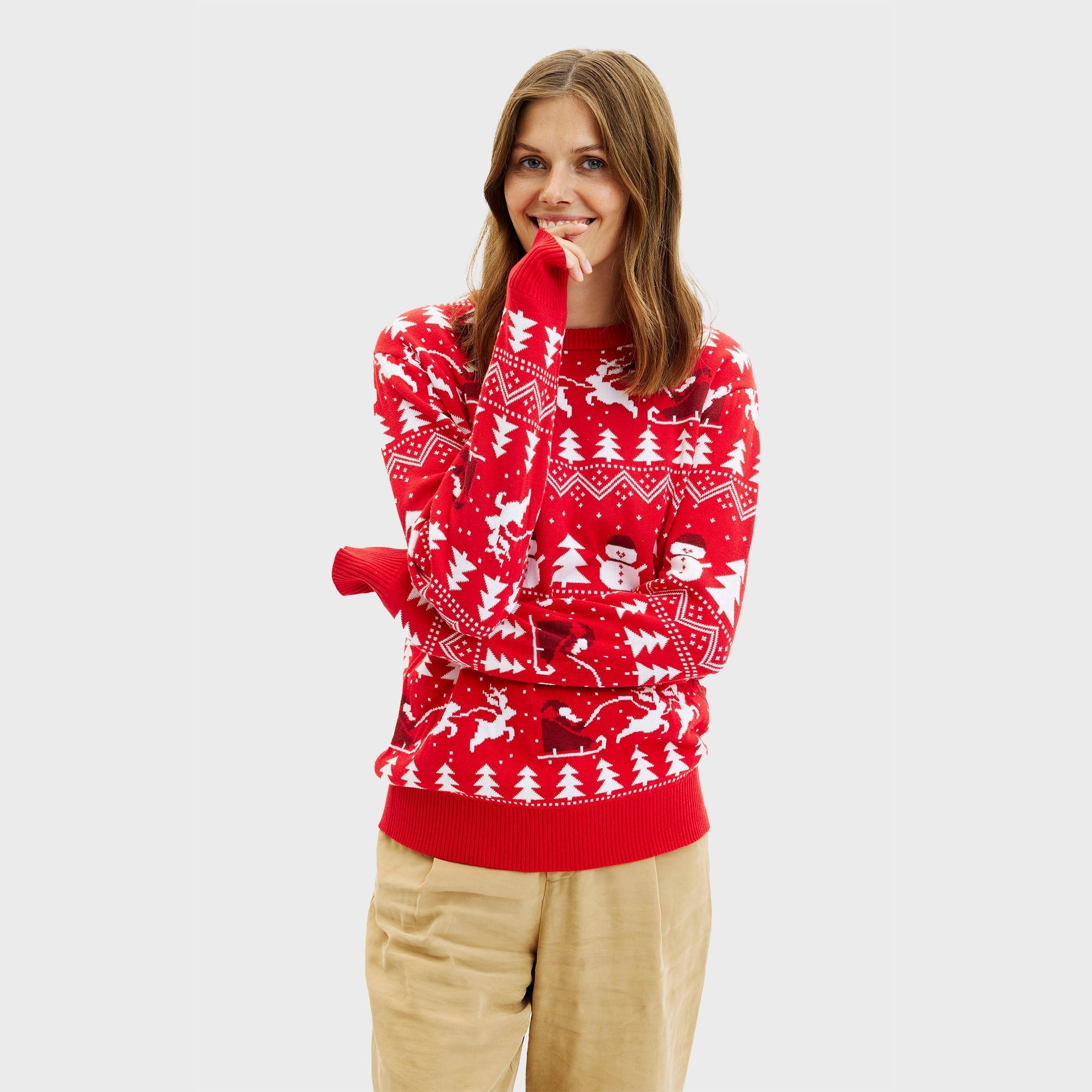 The Stylish Red Christmas Sweater β Women